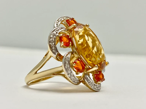 Flower Shape Diamond Vintage Cocktail <b>Ring</b> Alloy Jewelry Prong Setting Oval Stone Women's Engagement Wedding <b>Ring</b> IGI Certified - Product Image 1