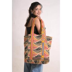 Bolso Tote de Algodón Kantha Estilo Boho, Hecho a Mano, Vintage, Bolso de Compras Indio, Bolso de Hombro Reutilizable para Mujer - Product Image 4