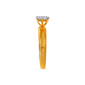 Anillo de Diamantes Solitario de Precisión, Anillo de Compromiso de Diamantes Solitario de Corte Brillante Redondo en Oro Amarillo de 18K de Lujo para Mujer - Product Image 4