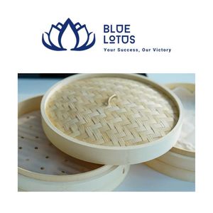 HIGH QUALITY Sustainable 2-Layer Bamboo Food Steamer <b>Basket</b> Glass-Embedded Stainless Steel Cover Safe Steam Cookware For Gas - Product Image 1