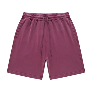 Shorts unisexes en coton vert uni avec cordon de serrage à la taille et poches latérales pour l'été - Product Image 3