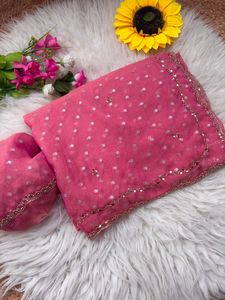Sari de Seda de Diseño Premium de Boutique India, Bordado a Mano, Estilo Bollywood, Prenda Étnica Elegante para Bodas y Fiestas - Product Image 4