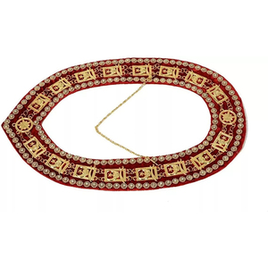 Collier Maçonnique Plaqué Or 2024, Meilleure Vente, avec Support en Velours Rouge et Strass Dorés, Qualité Supérieure - Product Image 5