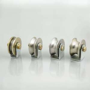 Système de roulettes pour porte coulissante moderne en acier inoxydable, mécanisme durable et à roulement fluide pour quincaillerie de villa et appartement - Product Image 5