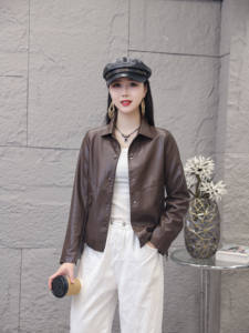 Chaqueta Bomber de Cuero Genuino Ecológico para Mujer, Estilo Casual, Holgada, Vintage, Primavera/Invierno, Talla XL, con Garantía Comercial - Product Image 1