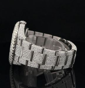 Reloj de Pulsera Unisex de Alta Calidad con Diamantes de Moissanita, Elegante y Lujoso, Diseño de Piedras Brillantes, Mecánico de Acero Inoxidable - Product Image 3