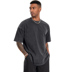 Camiseta de Algodón Grueso 100% Algodón para Hombre, Estilo Holgado, con Logotipo Personalizado, Ropa Urbana de Alta Calidad - Product Image 2