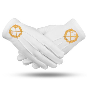 Guantes Masónicos Bordados de Alta Calidad, Blancos, 100% Algodón, Hechos a Mano, para Uso Diario en Invierno, Duraderos y Ecológicos - Product Image 3