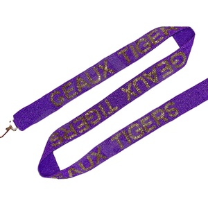 Geaux Tigre Sangles de sac en perles de rocaille personnalisées en or blanc Sangle de sac à main perlée pour accessoires de sacs de mode - Product Image 1