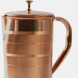 Ensemble de carafes en cuivre pour une organisation structurée de la cuisine, service d'eau, ensemble métallique avec verres, durable, réutilisable, cuisine, salle à manger - Product Image 1