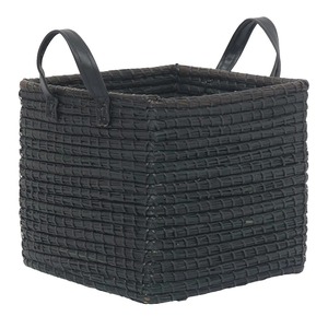 Black Seagrass Storage <b>Basket</b> with Handles Handmade Storage <b>Basket</b> Wholesale eco-friendly Made in Viet Nam - Product Image 5