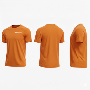 T-shirt de sport pour homme, coupe ajustée, élastique, pour la course à pied et la salle de sport, en coton mélangé doux, manches courtes, vêtements de sport décontractés - Product Image 2