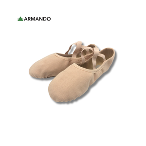 Chaussons de danse en toile OEM à semelle fendue, avec sangle élastique croisée, pour entraînement et pratique, logo personnalisé, petit MOQ, fabricant - Product Image 4