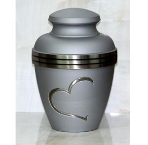 Urna Funeraria de Metal Plateada con Grabado de Corazón, Estilo Americano/Europeo, para Guardar Cenizas, Personalizable - Product Image 1