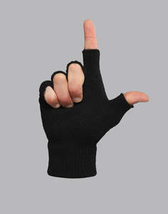 Black <b>Fingerless</b> Thermal <b>Gloves</b> Wrist Length Cotton/Polyester/Spandex Eco-Friendly Touchscreen Needle Detection Cycling Sports - Product Image 2
