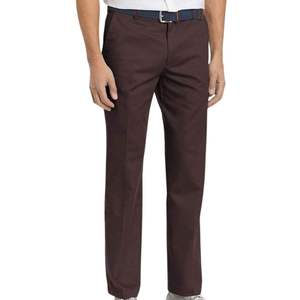 Pantalon chino marron foncé pour homme, coupe classique, en sergé de coton, pantalon formel, décontracté, pour homme, qualité supérieure - Product Image 1