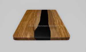 Juego de Tablas de Queso y Posavasos de Madera y Resina Verde Forest Gleam Hechos a Mano, con Resina Epoxi de Río y Acacia, Plato de Servir de Lujo para Cocina, Venta al por Mayor - Product Image 5