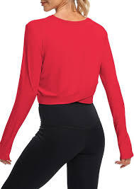 Camiseta con Cuello Redondo, Manga Larga, Transpirable, Diseño de Yoga, Ropa Deportiva de Secado Rápido para Mujer, Camiseta de Gimnasio, Informal, para Fitness y Deportes - Product Image 1
