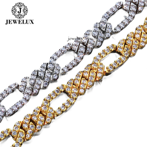 Collier chaîne Figaro plaqué or 22 carats le plus vendu avec pierres Moissanite, bijoux Hip Hop pour hommes, usage quotidien, pour l'exportation - Product Image 5