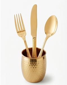 Luxury Design Gold Cutlery Set Elegant Ornate Handles Flatware <b>For</b> Wedding Dining Table Party Kitchen Hotel And Tableware - Product Image 3