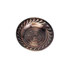 Luxury Gold Serving Plate Round Engraved Floral Pattern Metal Nut Dish <b>Small</b> Golden Appetizer Tray Polished Tableware Platter - Product Image 3