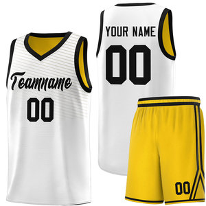 Ensemble de maillots de basket-ball personnalisés, blanc et rouge, uniforme en maille sans manches à col en v sublimé avec nom et numéro 00 pour adultes toutes saisons - Product Image 4