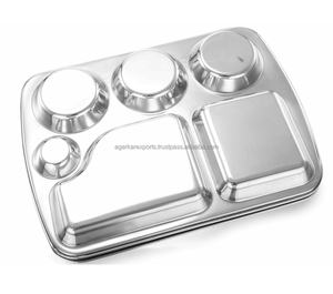 Plato Thali de Acero Inoxidable Económico – Acabado Espejo, Multicompartimentos, Proveedor Indio - Product Image 3