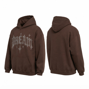 Men's <b>Rhinestone</b> <b>Hoodie</b> Oversized Fleece Top Casual Winter Winter Soft-Touch Hooded Sweatshirt Heavyweight Cotton Fleece <b>Hoodie</b> - Product Image 5