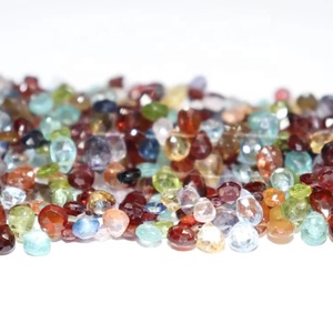 Vente en gros de perles en forme de poire disco de 5*7mm de 8 pouces, pierres précieuses multiples, poires à facettes, matériaux en pierre naturelle pour la fabrication de bijoux - Product Image 1