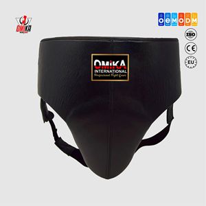 OMIKA INTERNATIONAL Protège-entrejambe de boxe professionnel unisexe – Protection en cuir résistant aux chocs pour MMA, mousse haute densité, logo personnalisé, toutes tailles - Product Image 1