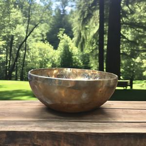 Bol chantant de méditation de bouddha tibétain fait à la main spécial grand instrument de thérapie à sept métaux avec son de guérison martelé à la main - Product Image 2