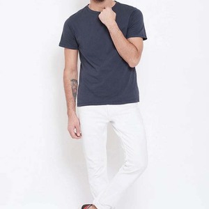 เสื้อยืดคอกลมแขนสั้นผู้ชาย ทรงปกติ สีพื้น ผ้าคอตตอนเจอร์ซีย์ เสื้อผ้าลำลอง เสื้อยืดผู้ชาย เสื้อท็อปส์ - Product Image 2
