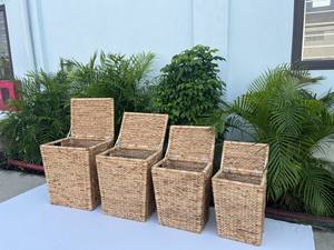 Ensemble de 4 paniers rectangulaires écologiques en jacinthe d'eau - Product Image 5