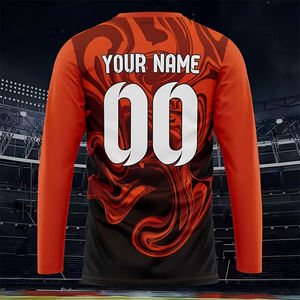 T-shirt à manches longues pour homme adulte, design tendance, entièrement sublimé, col en V, taille plus, séchage rapide, respirant, 100% polyester - Product Image 6