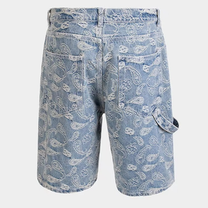 Wholesale Ex-factory Price Baggy Denim Shorts Men Cargo Shorts Custom Design Frayed Hole Knee Length Denim Shorts Men - Product Image 2
