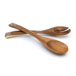 Utensilios de Cocina de Madera de Suar de Grado Alimenticio con Incrustaciones de Canela Blanca, Color Marrón Claro, Hermosos Utensilios para Servir y Cocinar, Cucharas Nuevas - Product Image 1