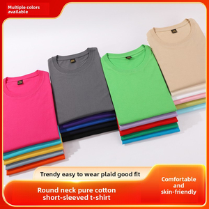 T-shirt à manches courtes en coton biologique 100 % tricoté, personnalisable, pour homme, 220 g, col rond, coupe classique, respirant, pour le travail (OEM/ODM) - Product Image 5