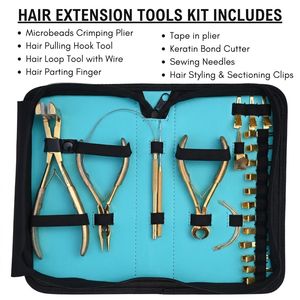20-Piece Stainless Steel <b>Hair</b> <b>Extension</b> Tools Kit <b>Micro</b> <b>Ring</b> Plier Shear Threader Set Titanium Coated Hot <b>Hair</b> <b>extension</b> kit - Product Image 2