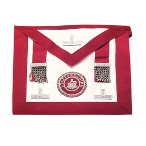 Tablier maçonnique de luxe fait main, brodé, avec design de regalia, perlage détaillée, badges décoratifs, poche intégrée et personnalisable - Product Image 4