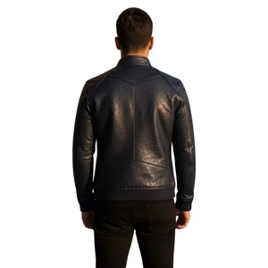 Veste en cuir véritable sur mesure pour homme, motif embossé d'autruche, luxe, mode, service d'échantillons OEM ODM disponible - Product Image 1