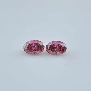 เพชรโมอิสสีชมพูทรงรีขนาด7x9มม. ได้รับการรับรองจากห้องปฏิบัติการ - Product Image 1