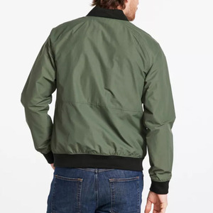 Blouson bomber vert pour homme, couleur unie, col rabattu, fermeture éclair, vêtement décontracté pour l'automne, coupe classique, matière polyester - Product Image 5