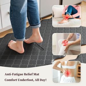 Set di 2 Tappetini Anti-Fatica per Cucina, con Bordo Ondulato, Impermeabili, in Schiuma Antiscivolo, Lavabili - Product Image 1