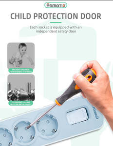 Protector de Sobrecarga y Sobretensión con Carcasa de Prevención de Incendios, 5m, Serie NOVA 2026, Regleta de Enchufes EU de 16A y 4000W para Uso en Hogar y Oficina - Product Image 4