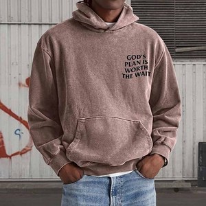 Sweat à capuche chrétien en molleton de coton premium avec broderie « Dieu Bénit la Foi », personnalisable, vente en gros directe usine - Product Image 1