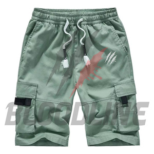 Shorts cargo pour hommes, taille moyenne, cordon de serrage, respirant, style décontracté, avec poches, motif imprimé, 5 couleurs, M-8XL - Product Image 4