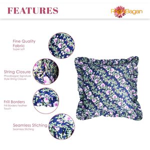Printed Blue Floral <b>Throw</b> Pillow Covers for Home Sofa Hotel Lounge and Restaurant Seating Low MOQ Sale Price - Product Image 3