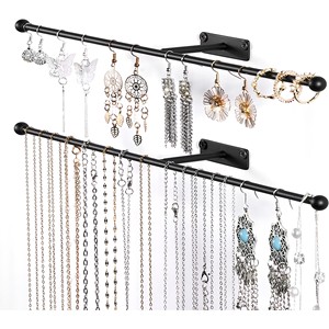Organisateur mural pour bijoux en bois de teck avec crochets - Vente en gros - Product Image 3