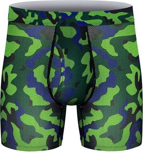 Wholesale OEM Men's Breathable Eco-Friendly Boxer Briefs Mesh Knit Quick Dry Performance Sport Athletic <b>Camouflage</b> Printed - Product Image 5