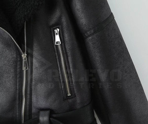 <b>Mens</b> <b>Leather</b> <b>Jacket</b> Inner Wool Lined Classic Vintage Style Warm Durable Winter Coat Outerwear Wholesale - Product Image 5